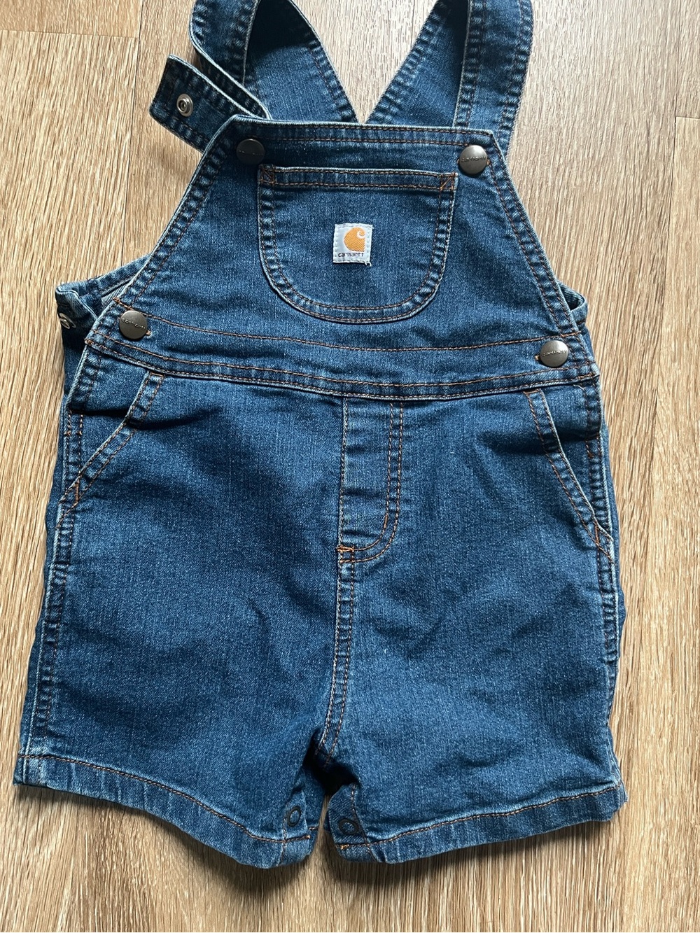 Carhartt Kids Denim Shortalls in Dark Blue Wash